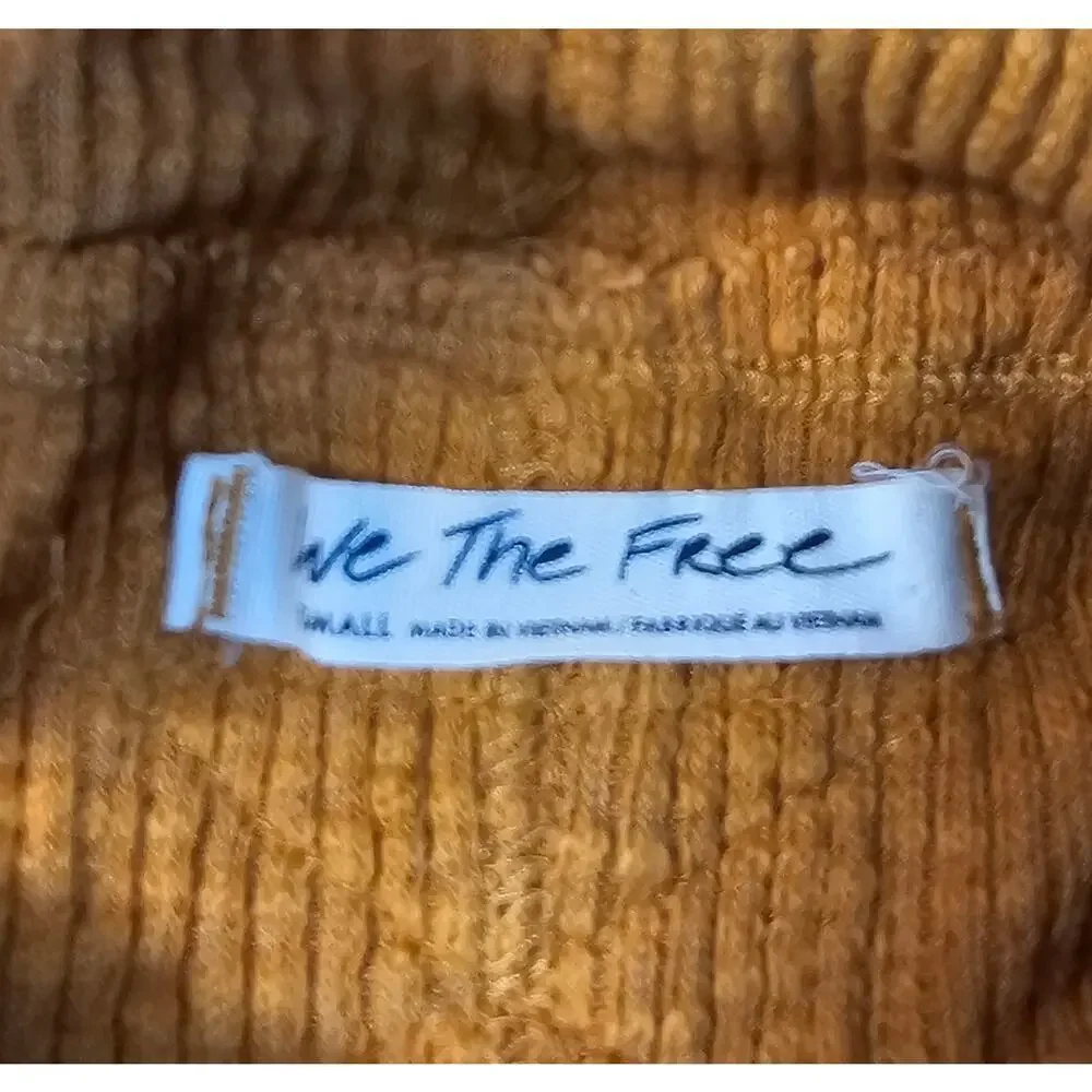 Free people S slouchy raglan oversized cowl neck sweater top EUC fall orange